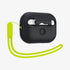 ACS05479 - Apple AirPods Pro 2 Case Silicone Fit + strap in black showing the front and side with strap